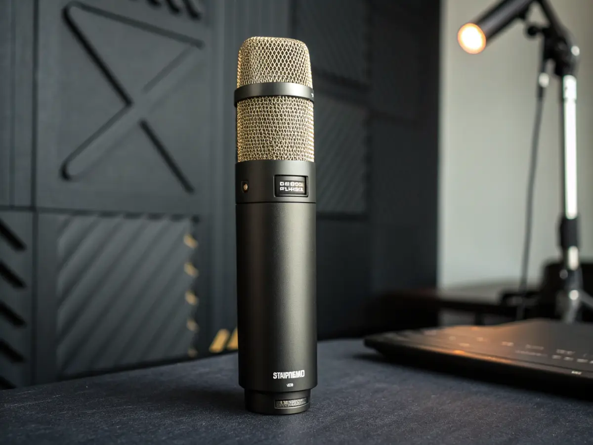 Microfones Shure SM7B em braços articulados
